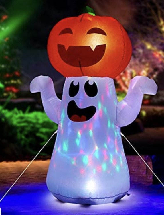 5 Foot Ghost & Pumpkin Inflatable Decoration