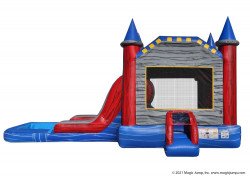 Enchanted Castle Wet or Dry Bounce House Slide  Combo