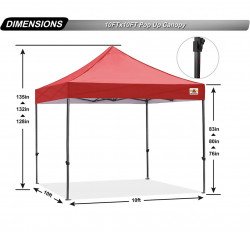 151BA230 3768 4997 857D 1CE422D10401 1680307420 10’ x 10’ Red Commercial Pop Up Tent