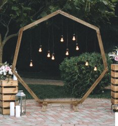 Hex Wooden Arch Background