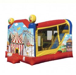 66504FFE 9B4A 44BC 998F 7B1ED9EEEDAC 1680404190 Carnival Themed Large Bounce House Slide Combo