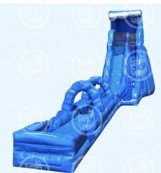 24 Foot Blue Wave Water Slide with Slip and Slide