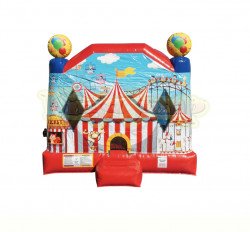 Carnival Themed Large Bounce House Slide Combo